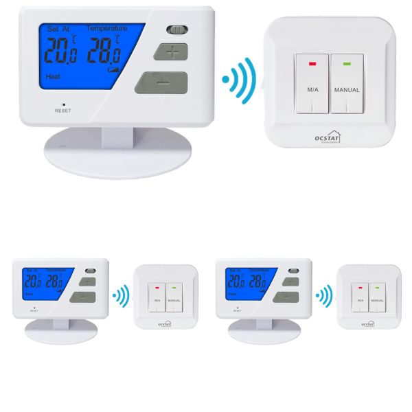 Load Rating 6 2A Electronic Wireless Smart RF Thermostat With 2x AAA 1.5V Lithium Battery Supports Remote Monitoring Energy Heating Cooling Control