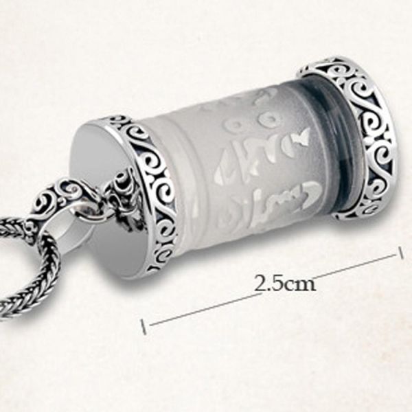 Women's and Men's 925 Sterling Silver Chain with Clear Cubic Zirconia Buddhism Amulet Necklace(N6030802C)