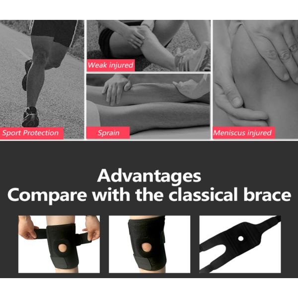 Soft Sponge Adjustable Athletic Knee Brace For Sports Safety Protection