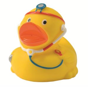 8cm Height Yellow Surgeon Custom Rubber Ducks OEM 40 Gram Eco Friendly PVC