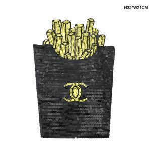 Iron On Large Beaded Sequin Appliques , 3D Sequin Patches For Clothes