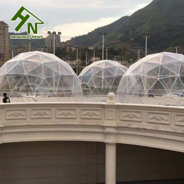 Small Outdoor Transparent Geodesic Dome Tent 6.5m Height For Festivals