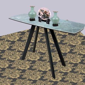 1.1 Meter Modern Console Table HorseBelly Green Glossy Ceramic Topped