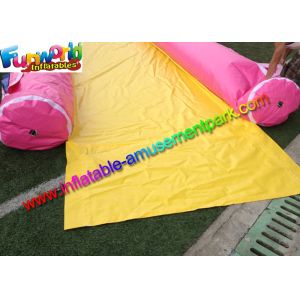 50M Single Lane Pink Inflatable Water Splash Slip Slide With Pool