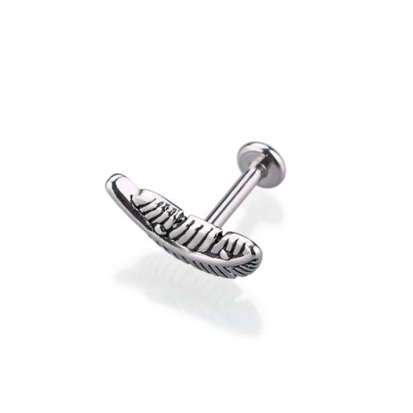 316L Surgical Stainless Steel Body Piercing Leaf Labret Stud Body Piercing Unique Lip Rings