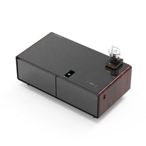 Wireless Charging Farmhouse Coffee Tea Table with Fridge Drawers and Multifuncti