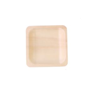 Cheap 100% Natural Recyclable Disposable Wooden Plates 4.5 Inch For Buffet Inflight for sale