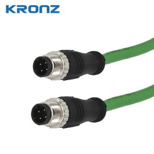 Industrial M12 Circular Connector Ambient Temperature -25- 85C Straight Cable