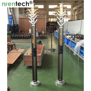 6m locking pneumatic telescopic mast 100kg payloads-mobile telecom mast tower