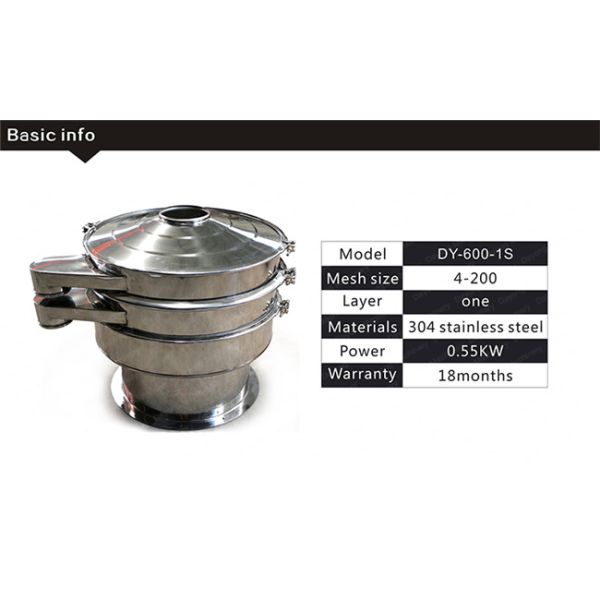 Food Grade Circular Motion Vibrating Screen , Rotary Stainless Steel Vibro Sieve