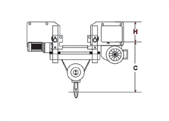 5t-6m Electric Single Girder Low Headroom Hoist for manufacture or processing workshop