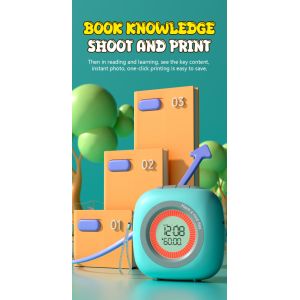 Bluetooth 5.1 Wireless Bluetooth Color Small Sticker Printer With Alarm Clock