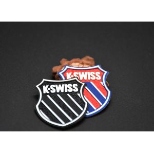 Woven Fabric Heat Transfer Patches With Printed Silicone Logos