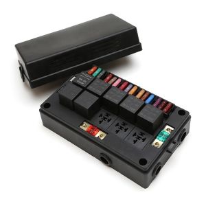 Waterproof Automotive Fuse Holder with 10 Relays and 15 Way Blade Fuses for 40A
