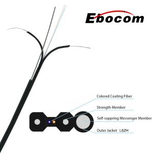 1-4 cores LSZH Jacket FTTH Drop Cable Waterproof Outdoor Installation