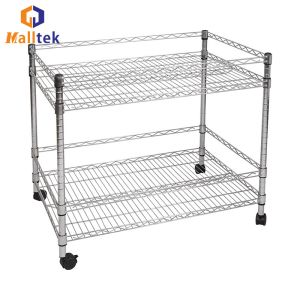 Cheap Customized Chrome Plated 2 Layers Stainless Steel Wire Shelf Adjustable For Storage for sale