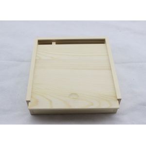 Natural Custom Unfinished Wooden Box , Processing Pine Storage Box With Lid