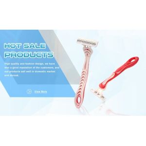 Pivoting Head Triple Blade Disposable Razor , Men'S Triple Blades Razors
