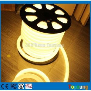 25M spool 12 Volt 360 degree round warm white led flex neon strip for room