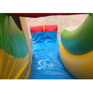 Custom made outdoor tropical inflatable combo castle with slide made of lead