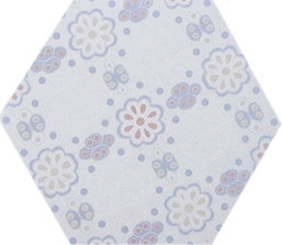 Flowers Design Hexagon Ceramic Tiles Wall Tile Neatly Structured High Density