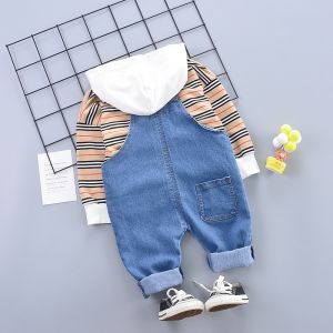 120cm 47.2in Childrens Denim Overalls Two Piece Spring And Autumn Sets