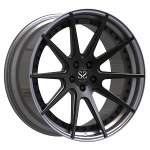 China 20x10 Aluminum 2 Piece Forged Wheels T6 Center Matte Black Barrel Polished on sale