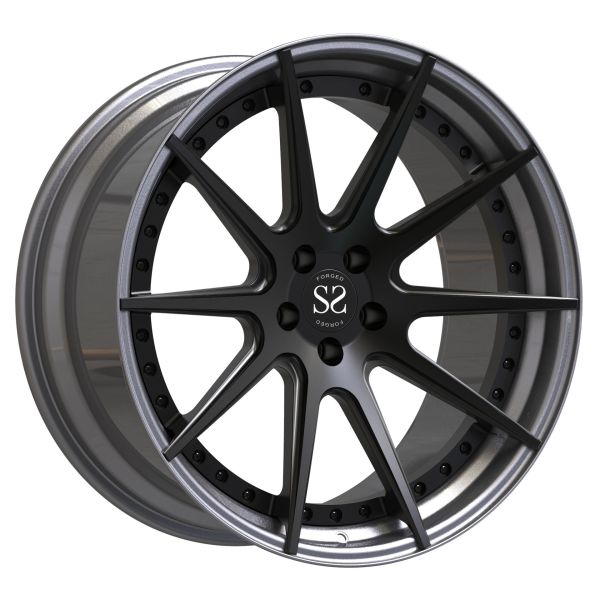 Quality 20x10 Aluminum 2 Piece Forged Wheels T6 Center Matte Black Barrel Polished wholesale