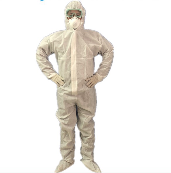 Asbestos Removal Disposable Hooded Coveralls Flame Resistant With Boots