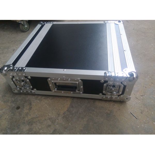 Quality Black Color 2 U Rack case , 2 U Flight Case With 9 MM Thickness Plywood Road Case wholesale