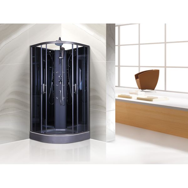 Grey Profiles Quadrant Shower Cubicles 900 X 900 X 2250 mm SGS ISO9001