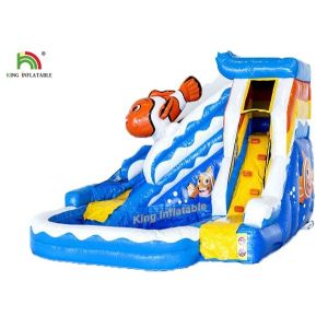 Cheap Commercial PVC Tarapulin Blue Mini Inflatable Water Slide With 2 Years Warranty for sale