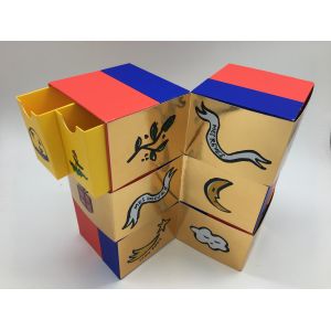 Reversible Gift Packaging Box With Drawer / Multidimensional Cardboard Storage