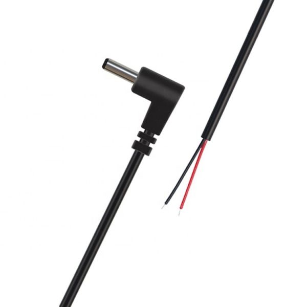 Quality Customization 90 Degree Angle DC Barrel Jack Male 3.5x1.35mm to Stripped Tinned Wire Pigtail Bare End Cable wholesale
