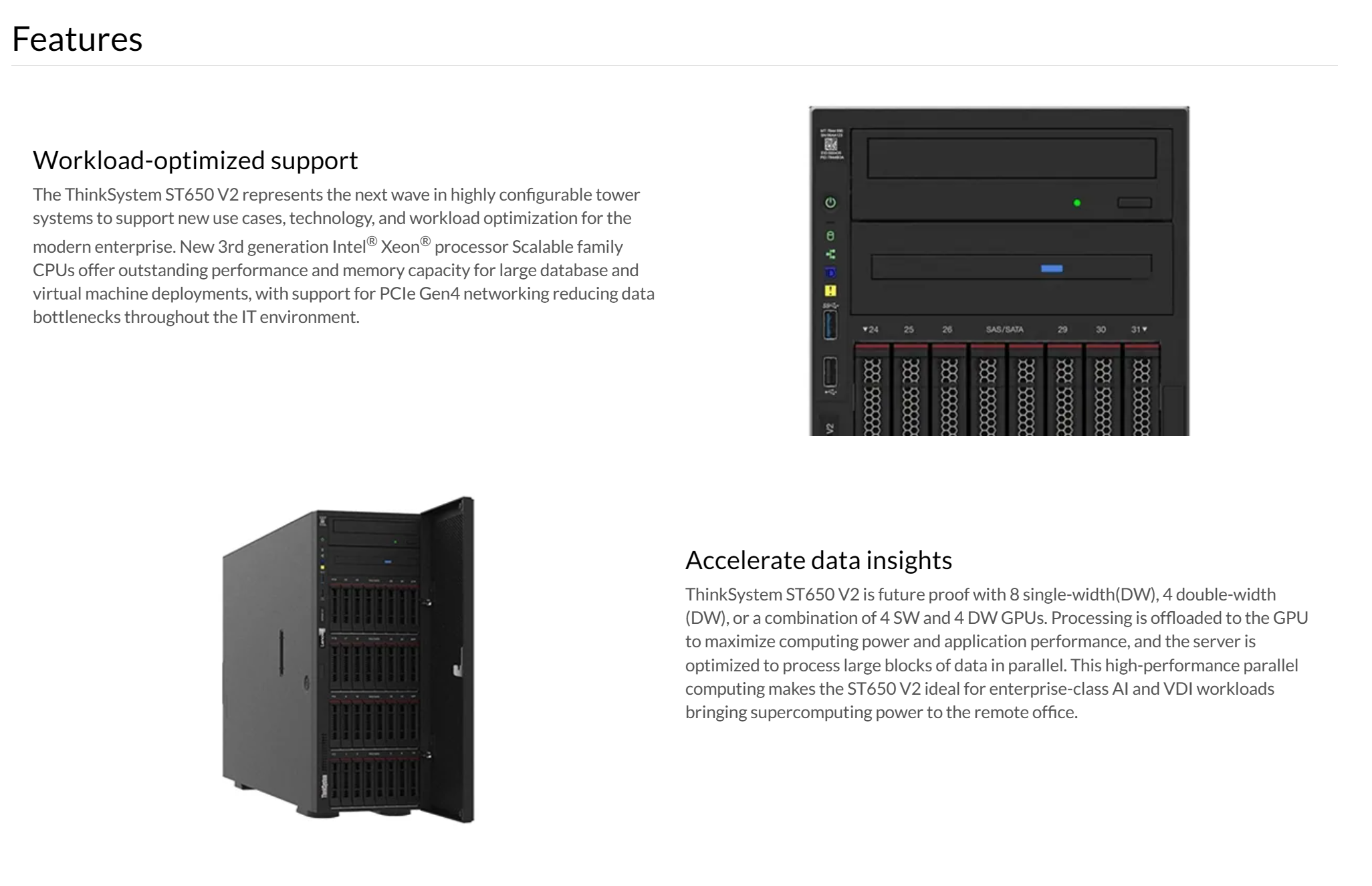 High quality and good price server Lenovo ThinkSystem Tower Sever ST650 V2