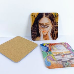 Personalized Sublimation Acrylic Coaster Blanks With Cork Back Round And Square