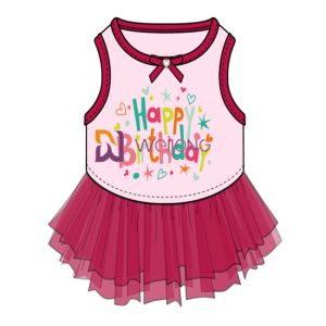 Breathable Comfortable Tulle Skirt Happy Birthday Dog Outfit Customized ISO9001