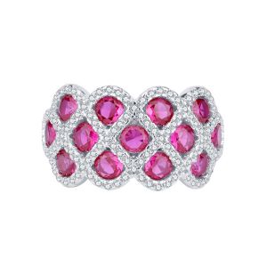 China Zircon 925 Sterling Silver Gem Engagement Rings Flower Shape on sale