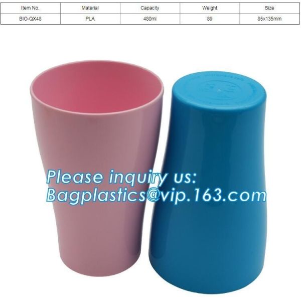 Compostable cup,PLA Biodegradable Disposable cup,6 7 8 9 10 12 16 20 oz