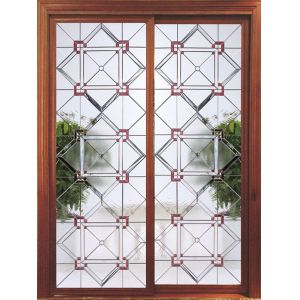 Decorative Glass Panel with brass caming and clear tempered glass on both side made by shisheng glass company