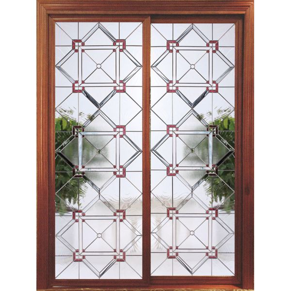 Quality Decorative Glass Panel with brass caming and clear tempered glass on both side made by shisheng glass company wholesale