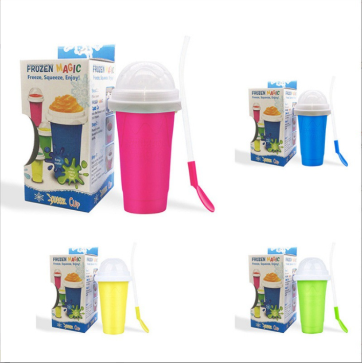 Lid DIY Slushie Maker Cup Magic Slushy Maker Squeeze Cup Summer Quick Frozen Cooling Smoothie Pinch Cup