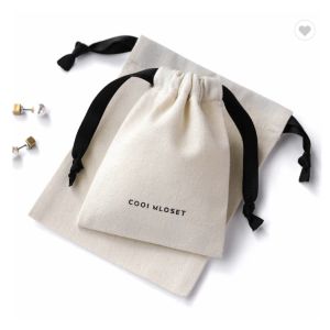 Multicolor Recyclable Cotton Produce Bags Drawstring Canvas Fabric Candy Bags