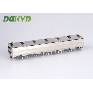 EMI Tabs 6 port ganged rj45 ethernet connector 8p8c tab up