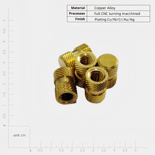 Titanium Heat Staking Brass Knurled Nut Insert for Plastic M2 M3 M4 M5 Sensor
