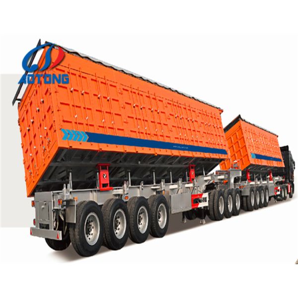 Quality 2 3 4 Axle Tractor Semi-Trailer with Side Tipping Dump Truck and Hydraulic Cylinder wholesale