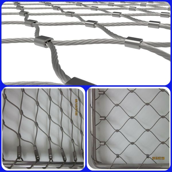 ferruled 1.6 mm thickness with 60 mm eye size balustrade infill cable wire mesh