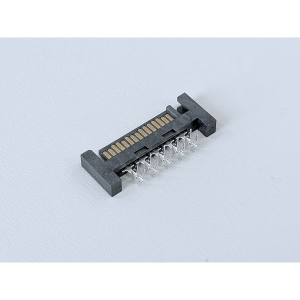 SATA 15P Male Connector | Crimp-Type Terminal 15µ” Gold Plated | Electrical Electronic Signal PCB Wire Cable Connector for Server, Automotive, Power