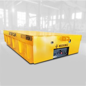 30T Heavy Load Electric Automatic Rail Cargo Transport Vehicle Yellow Color
