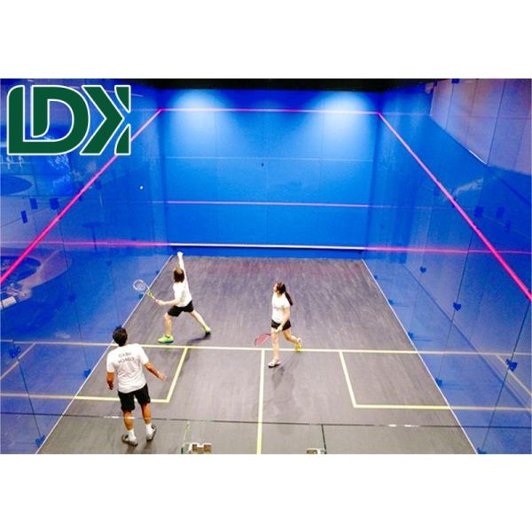 Quality LDK2022 Courtyard Squash Training Court Competition Grade Wood Flooring Customizable Facilities And 12mm Tempered Glass wholesale